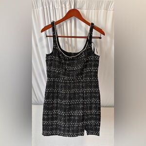 B. Smart Elegant Black and White Plaid Dress